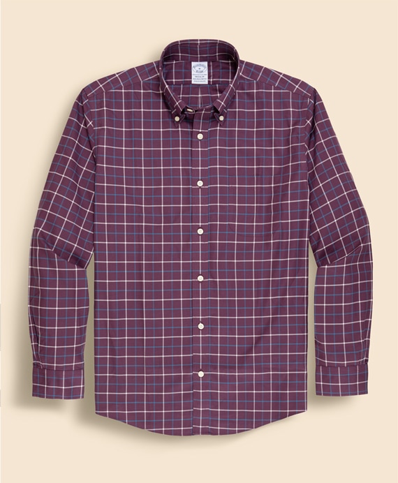 ノンアイロン　ストレッチコットンツイル　チェック　スポーツシャツ　Regular Fit