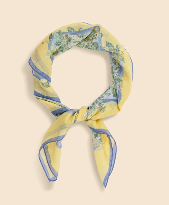 シルク　フローラルプリント　スカーフ
