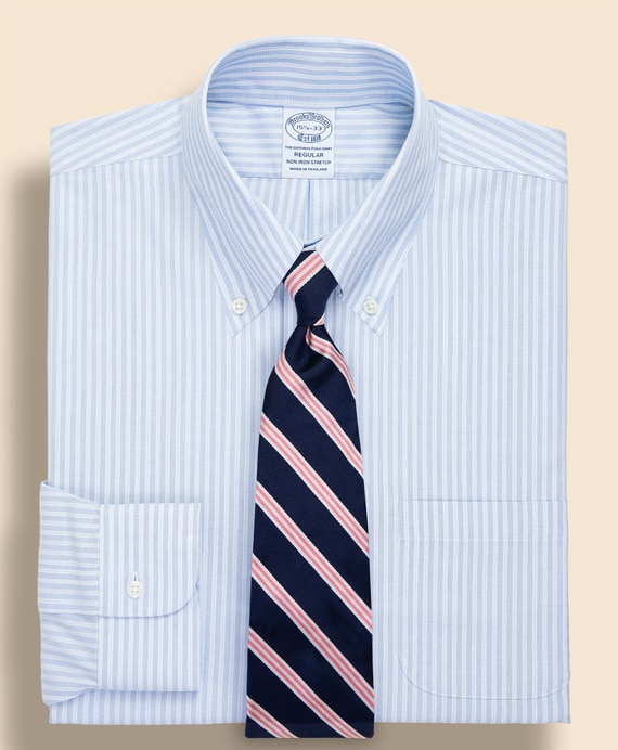 ノンアイロン　ストレッチロイヤルオックスフォード　ストライプ　ドレスシャツ　Regular Fit