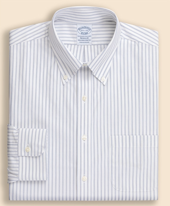 ノンアイロン　ストレッチドビー　トリプルストライプ　ドレスシャツ　Regular Fit