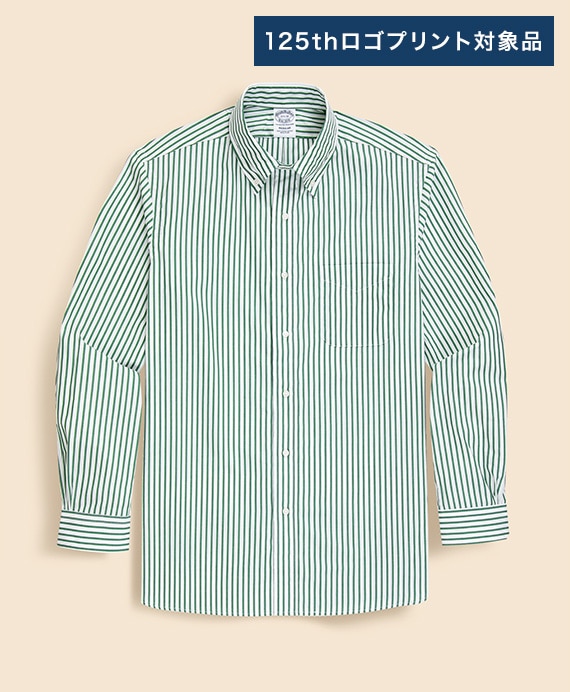 【BD125周年プリント対象メンズドレスシャツ】 スーピマコットン　ボールドストライプ　ドレスシャツ　Regular Fit　Made in USA