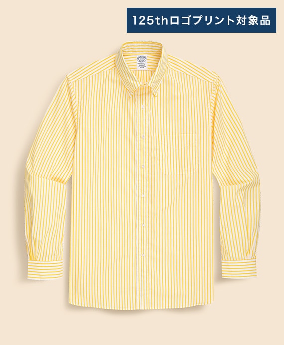 【BD125周年プリント対象メンズドレスシャツ】 スーピマコットン　ボールドストライプ　ドレスシャツ　Regular Fit　Made in USA