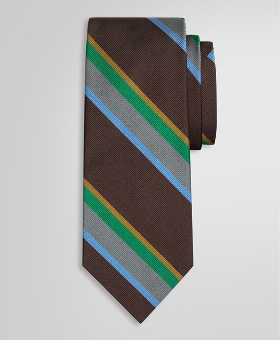 シルク　ラージストライプ　レップタイ