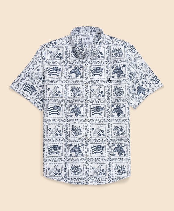 Brooks Brothers×Reyn Spooner　コットン／ポリエステル　ボタンダウン　アロハシャツ