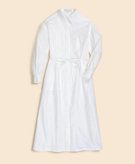 コットンタイプライター　ロングシャツドレス