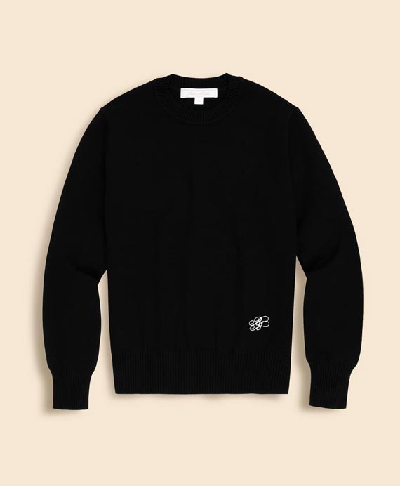【Double B Collection】レーヨン／ポリエステル　BBロゴ　クルーネックセーター