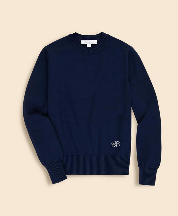 【Double B Collection】レーヨン／ポリエステル　BBロゴ　クルーネックセーター