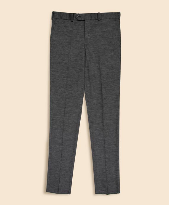ウール　ニット　ハウンドトゥース　プレーンフロント　トラウザーズ　Slim