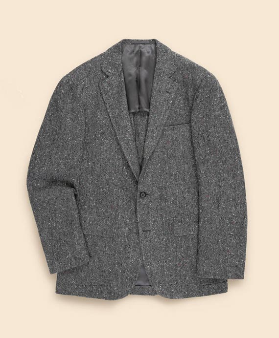 ウールドネガルツイード　フックベント　段返り3釦サックジャケット　Traditional　Made by RING JACKET