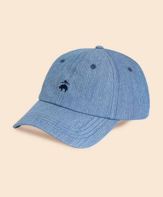 Brooks Brothers×NEAT　コットン　ヘリンボーンデニム　GFロゴ　ベースボールキャップ