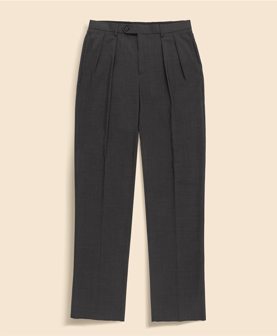 ポリエステル／ウール　プリーテッド　ウォッシャブル　トラウザーズ
