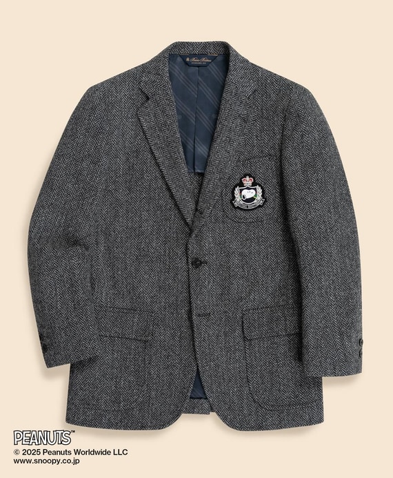 Brooks Brothers × PEANUTS　ハリスツイード　スヌーピーエンブレム　３釦段返りジャケット　Traditional