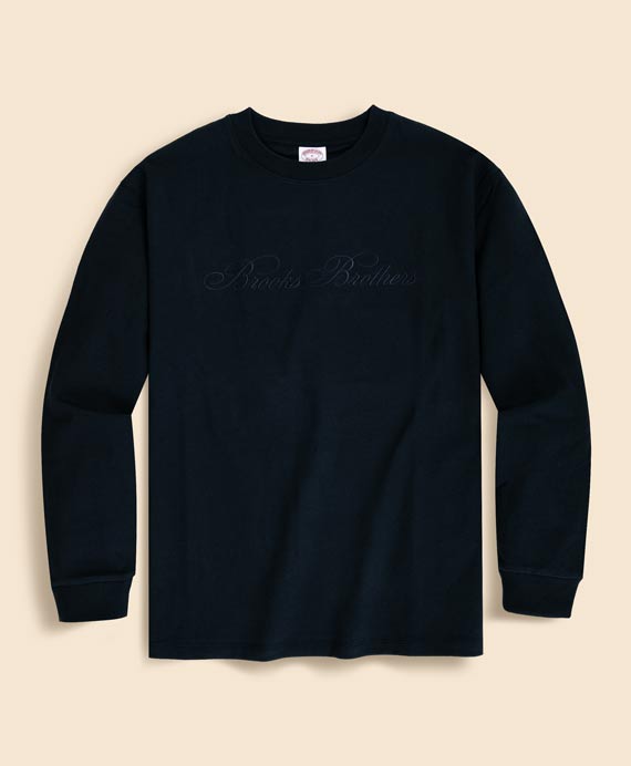 USAコットンジャージー　ヘビーウェイト　ロゴエンブロイダリー　ロングスリーブ　Tシャツ