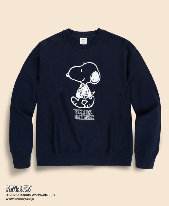 Brooks Brothers × PEANUTS　コットンフレンチテリー　スヌーピープリント　スウェットシャツ