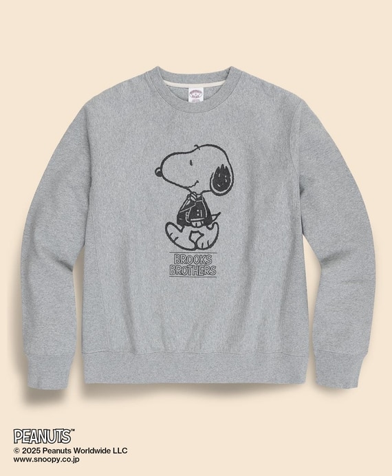Brooks Brothers × PEANUTS　コットンフレンチテリー　スヌーピープリント　スウェットシャツ