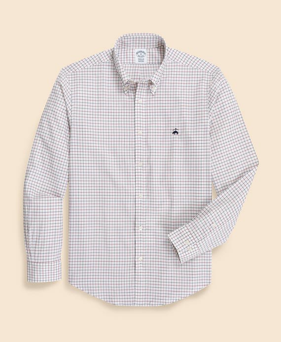 ラグジュアリー　コットンツイル　GFロゴ　チェック　スポーツシャツ　Regular Fit