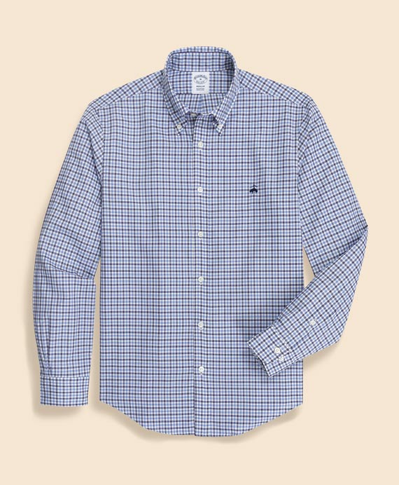 ラグジュアリー　コットンツイル　GFロゴ　チェック　スポーツシャツ　Regular Fit
