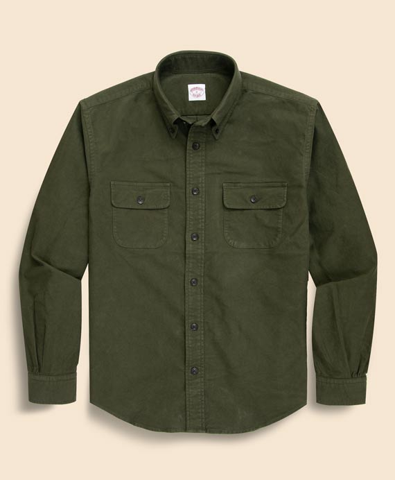 コットン　シャモアクロス　ダブルポケット　スポーツシャツ　Traditional Fit