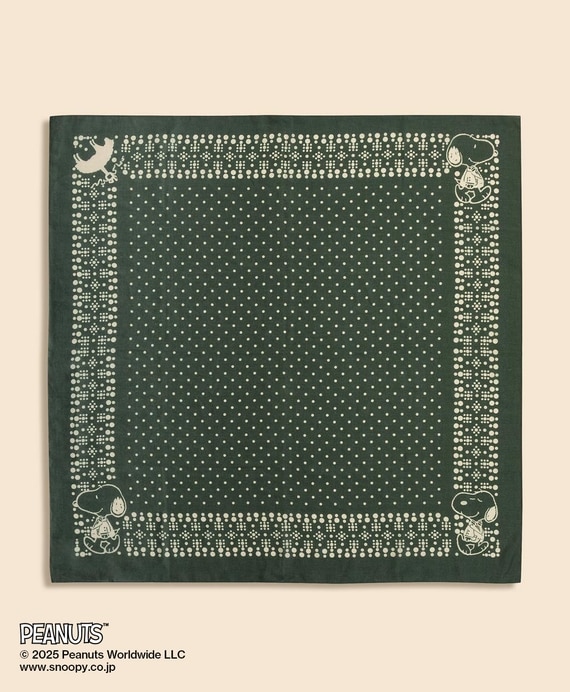 Brooks Brothers × PEANUTS　カシミヤ　スヌーピー　スクエアスカーフ