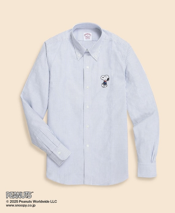 Brooks Brothers × PEANUTS　コットンオックスフォード　スヌーピーエンブロイダリー　ボタンダウンシャツ　Classic Fit