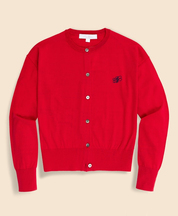 【Double B Collection】 キュプラ/ナイロン　BBロゴ　カーディガン