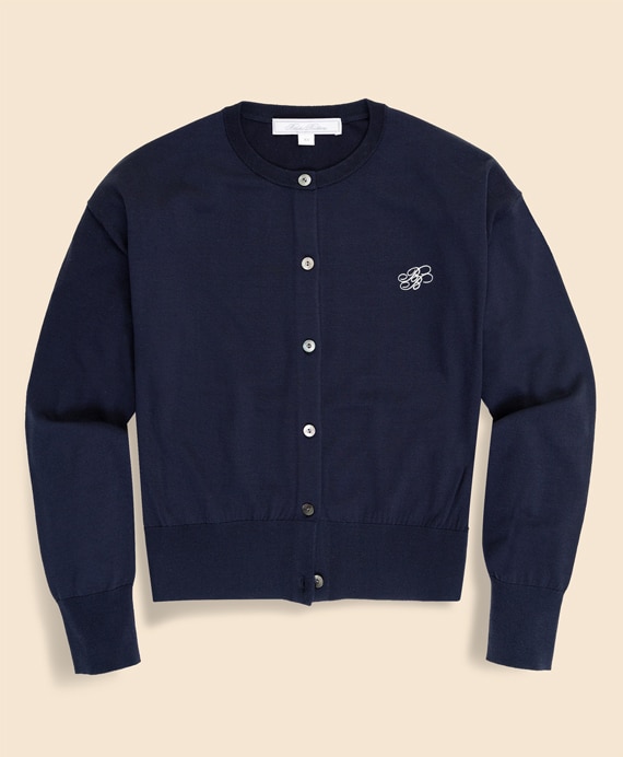 【Double B Collection】 キュプラ/ナイロン　BBロゴ　カーディガン