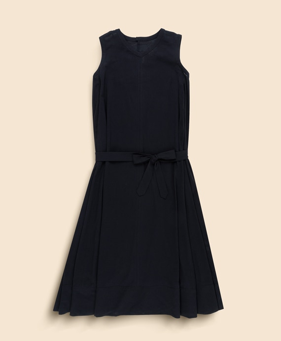 コットンボイル　リラックスフィット　Vネック　ノースリーブ　ロングドレス