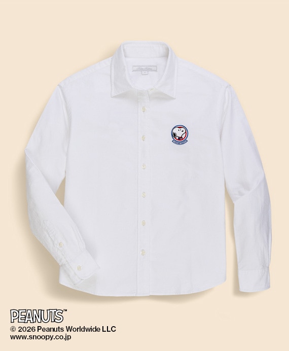 Brooks Brothers × PEANUTS　オックスフォード　スヌーピーエンブレム　クロップドシャツ