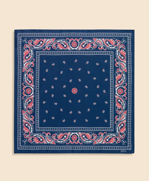 シルク　バンダナプリント　スカーフ