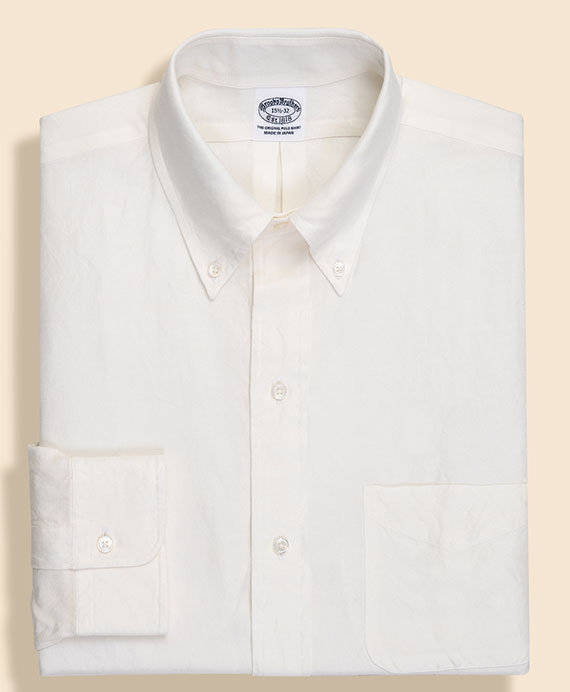 リネン／シルク　オックスフォード　６釦ドレスシャツ