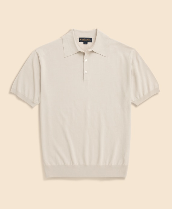 コットン　ハイゲージ　ショートスリーブ　ポロセーター