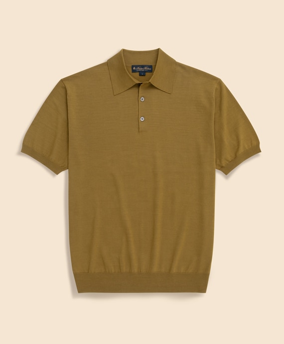 コットン　ハイゲージ　ショートスリーブ　ポロセーター