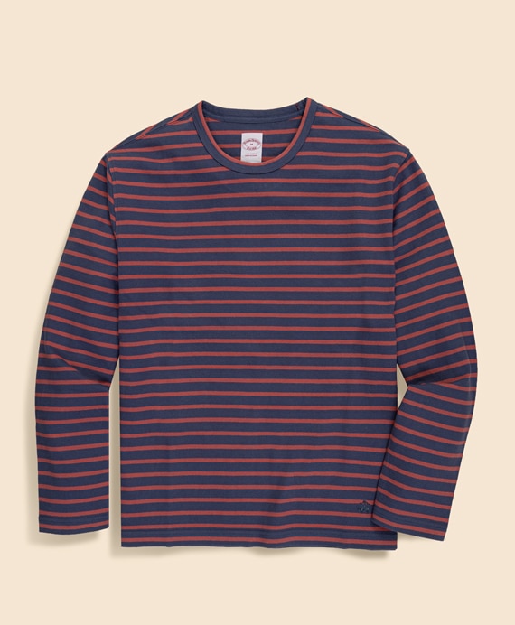 コットン　GFロゴ　マリナーストライプ　ロングスリーブTシャツ