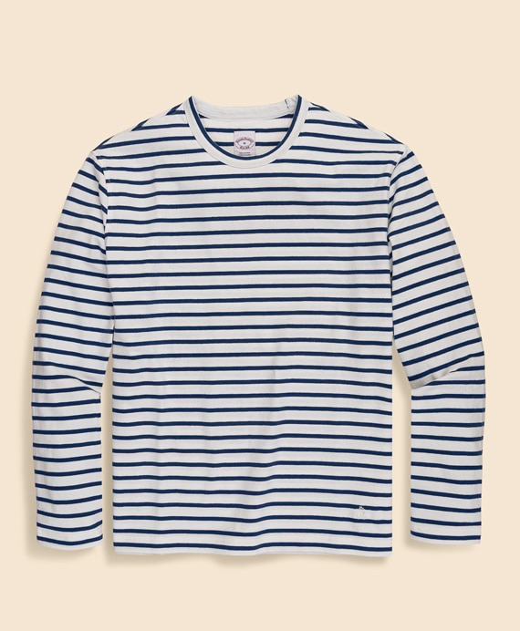 コットン　GFロゴ　マリナーストライプ　ロングスリーブTシャツ