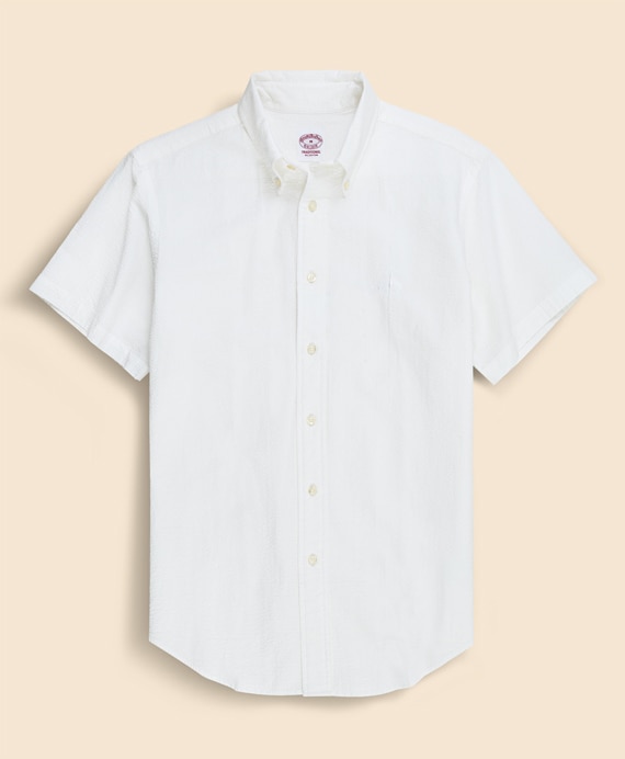 ◆オンラインストア限定◆ コットン　ビッグGFロゴ　シアサッカー　ショートスリーブ　スポーツシャツ　Traditional Fit