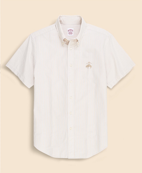 ◆オンラインストア限定◆ コットン　ビッグGFロゴ　シアサッカー　ショートスリーブ　スポーツシャツ　Traditional Fit