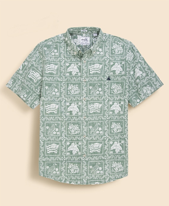 Brooks Brothers×Reyn Spooner　コットン／ポリエステル　ボタンダウン　アロハシャツ