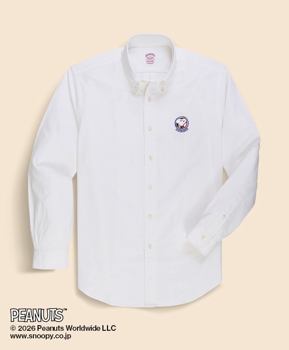 Brooks Brothers × PEANUTS　スーピマコットン　スヌーピーエンブレムエンブロイダリー　スポーツシャツ　Traditional Fit