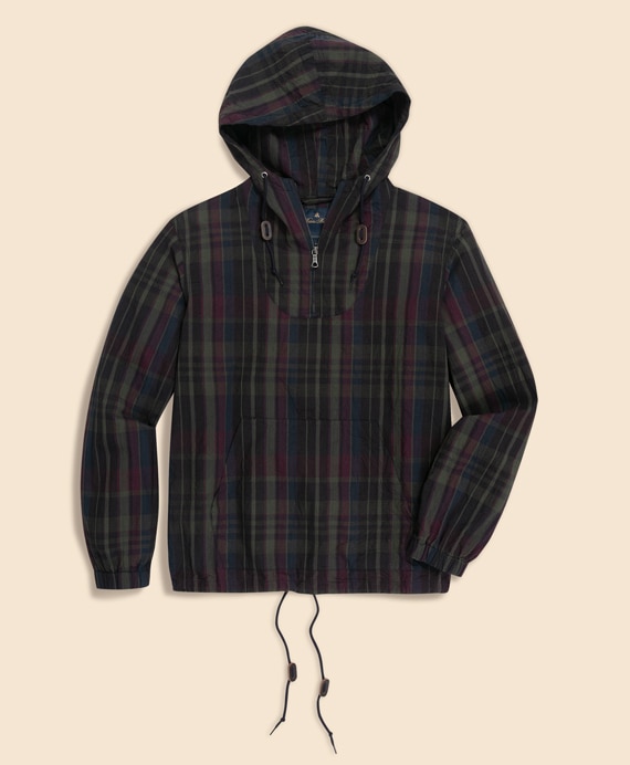 コットン　マドラス　フーデッドパーカー