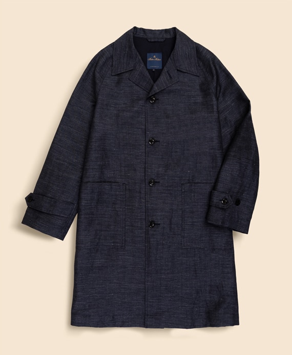 ウール／リネン　ミニヘリンボーン　ショップコート