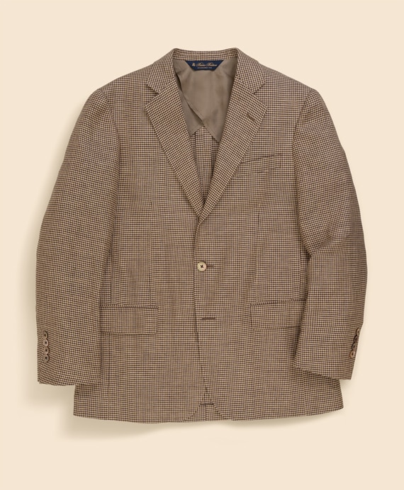 アイリッシュリネン　ハウンドトゥース　シングル２釦アンコンジャケット　Classic
