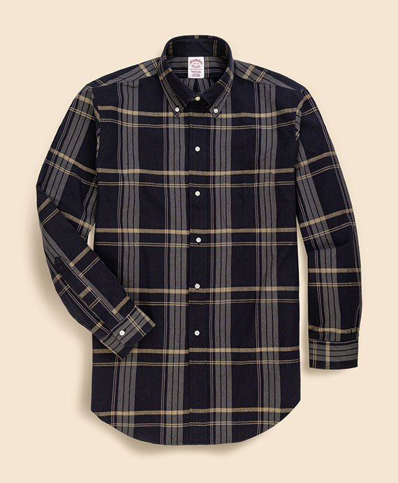 【The Refined MADRAS】 インディアマドラスコットン　６つ釦　ポロカラーシャツ　Traditional Fit