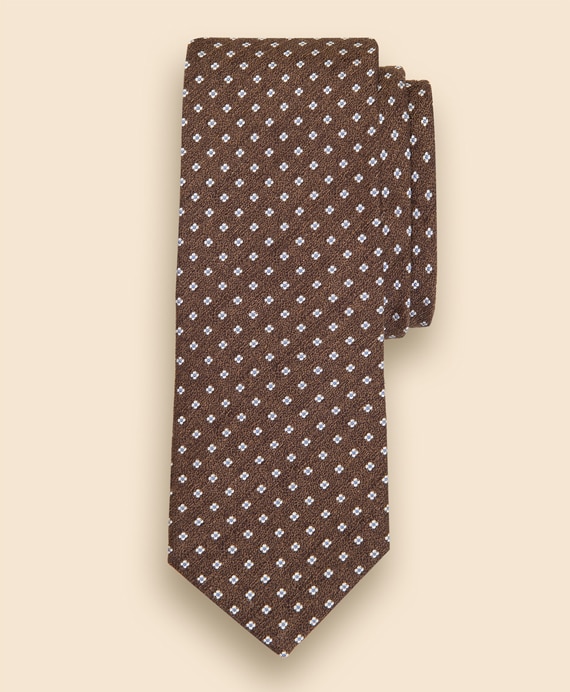 リネン／シルク　メランジ　スモールフラワーモチーフタイ