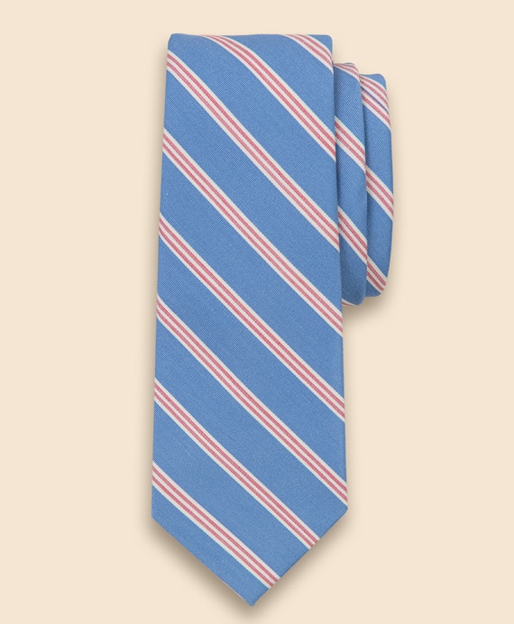 シルク／コットン　サテン　BB#1ミニストライプ　レップタイ