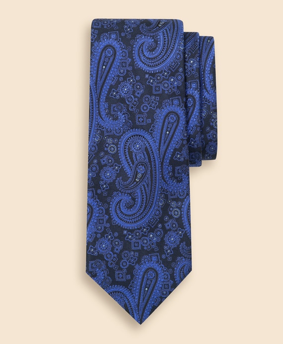 シルク　ラージペイズリー　ジャカードタイ