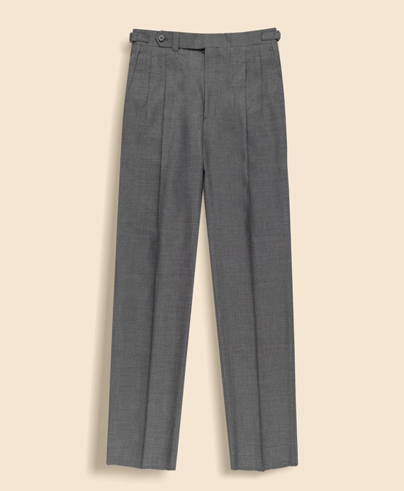 トロピカルウール　サイドアジャスター　プリーテッドトラウザーズ