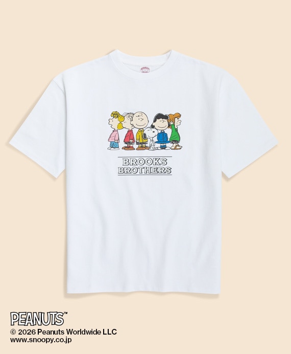 Brooks Brothers × PEANUTS　コットン　ピーナッツ・ギャングプリント　Tシャツ