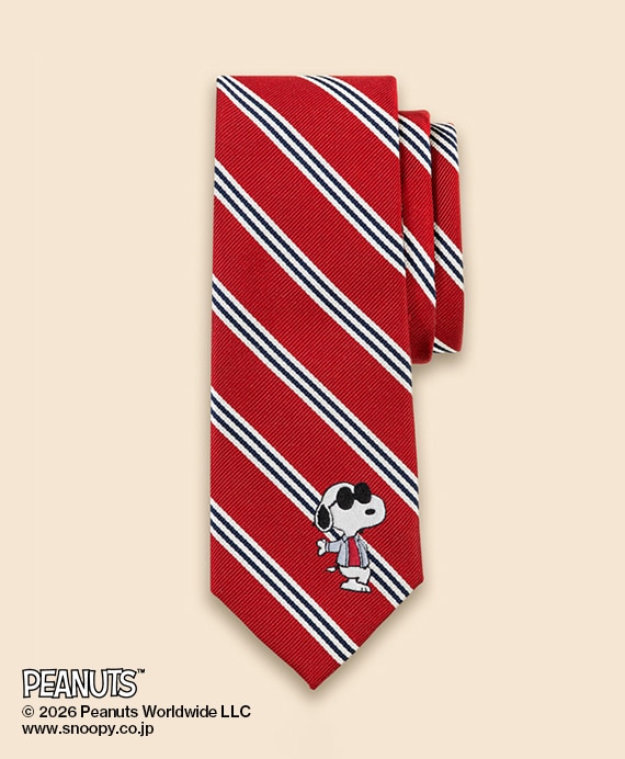 Brooks Brothers × PEANUTS　シルク　スヌーピー＆ウッドストック　ミニ＃BB1ストライプ　レップタイ