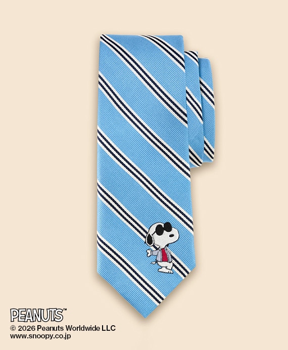 Brooks Brothers × PEANUTS　シルク　スヌーピー＆ウッドストック　ミニ＃BB1ストライプ　レップタイ