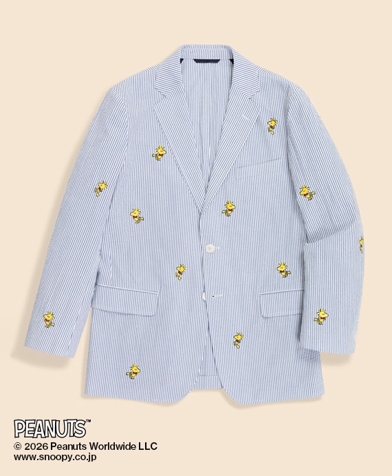 Brooks Brothers × PEANUTS　シアサッカー　ウッドストックエンブロイダリー　段返り３釦ジャケット　Traditional